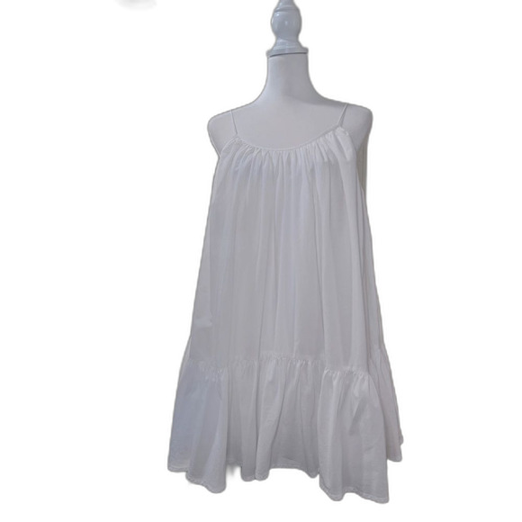 Rhode Nala White Cotton Tiered Mini Dress XS Boho Resort Summer Lined Flowy - Picture 2 of 9